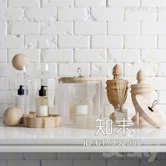 香水蜡烛桌面摆件装现代饰品3D模型下载【ID:617992580】
