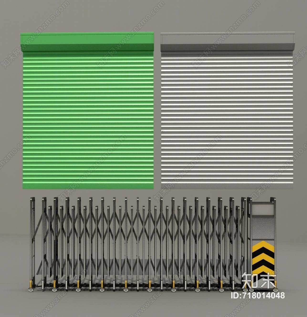 现代卷闸门自动收缩门3D模型下载【ID:718014048】