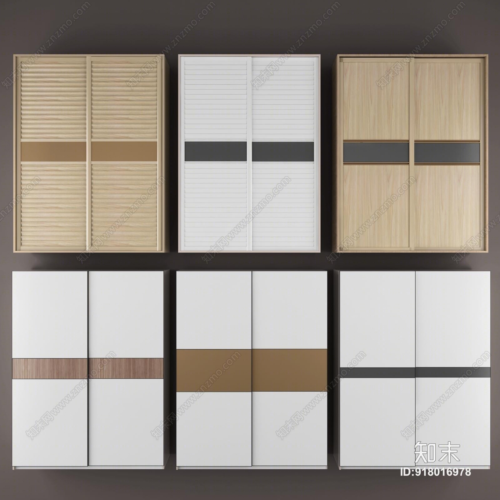 现代趟门衣柜移门衣柜3D模型下载【ID:918016978】