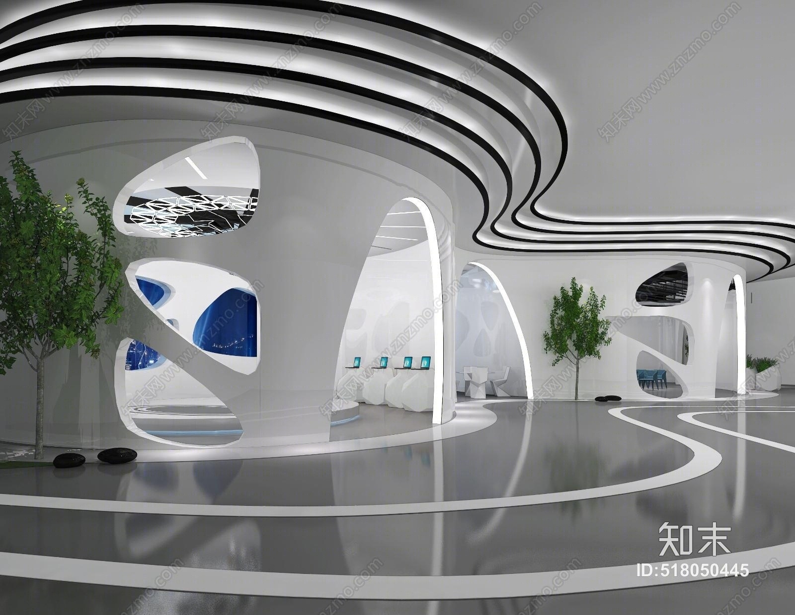 科技博览展厅/树/异形3D模型下载【ID:518050445】