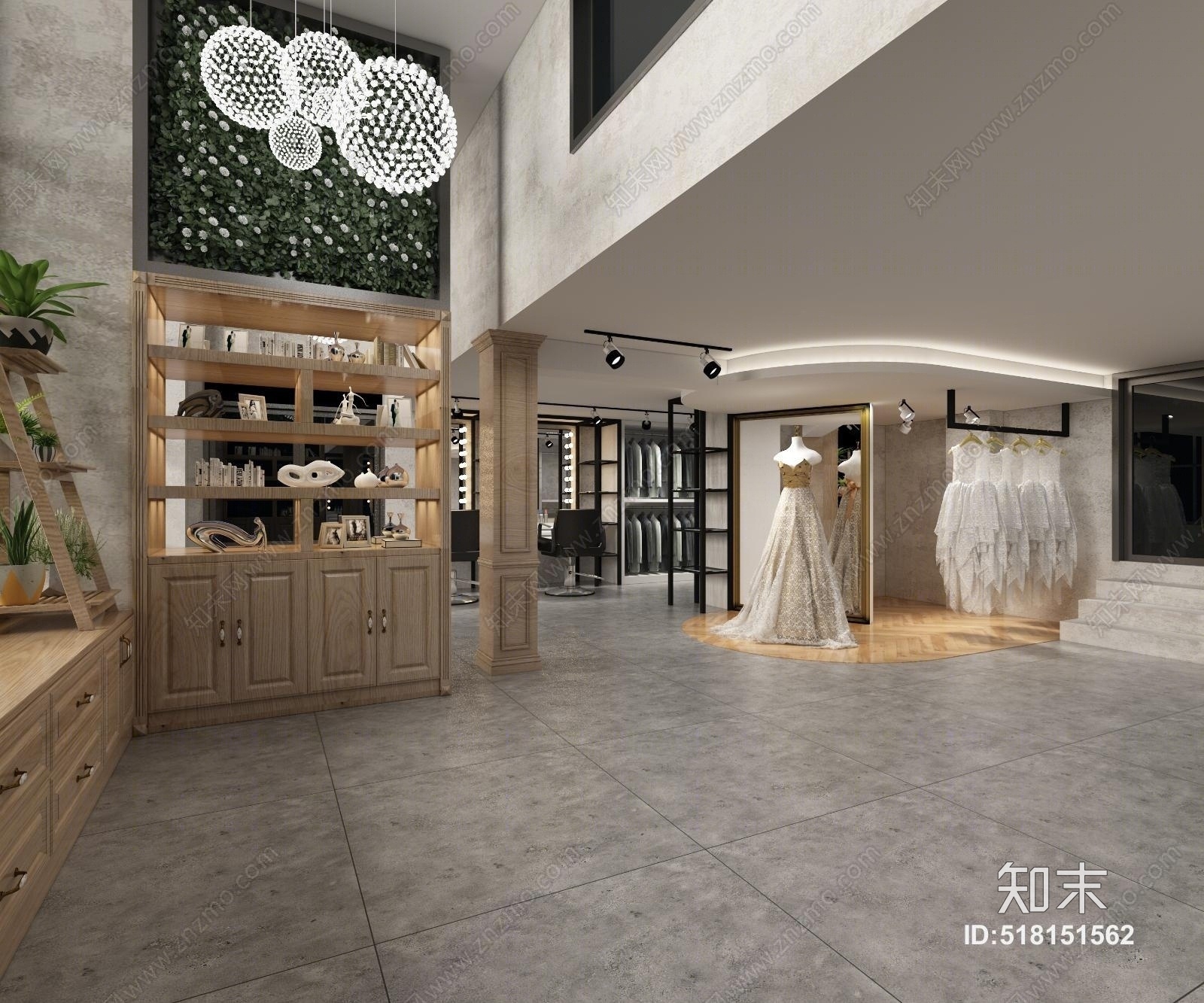 现代风格婚纱店3D模型下载【ID:518151562】