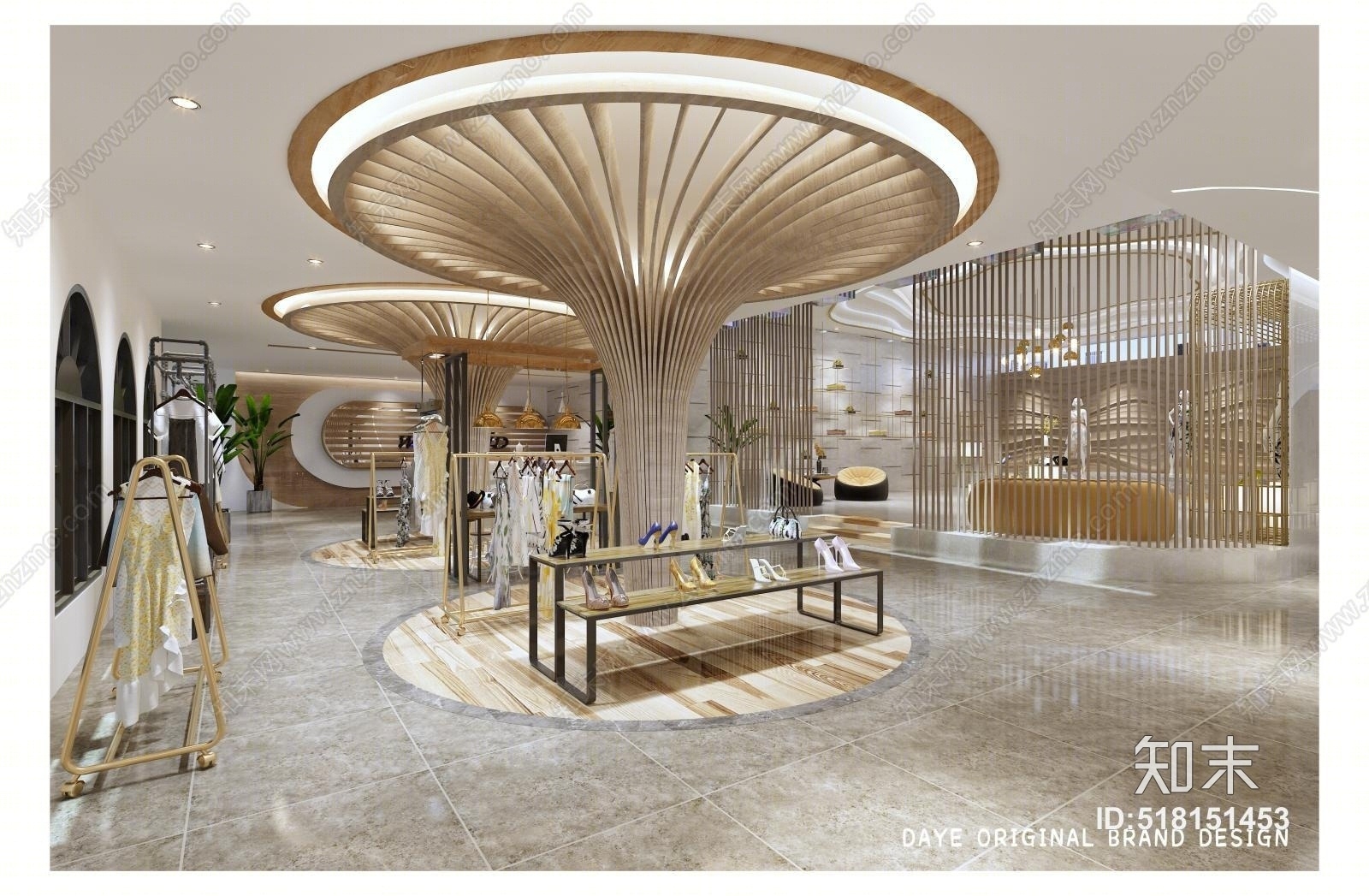 现代原创品牌服装饰品店3D模型下载【ID:518151453】