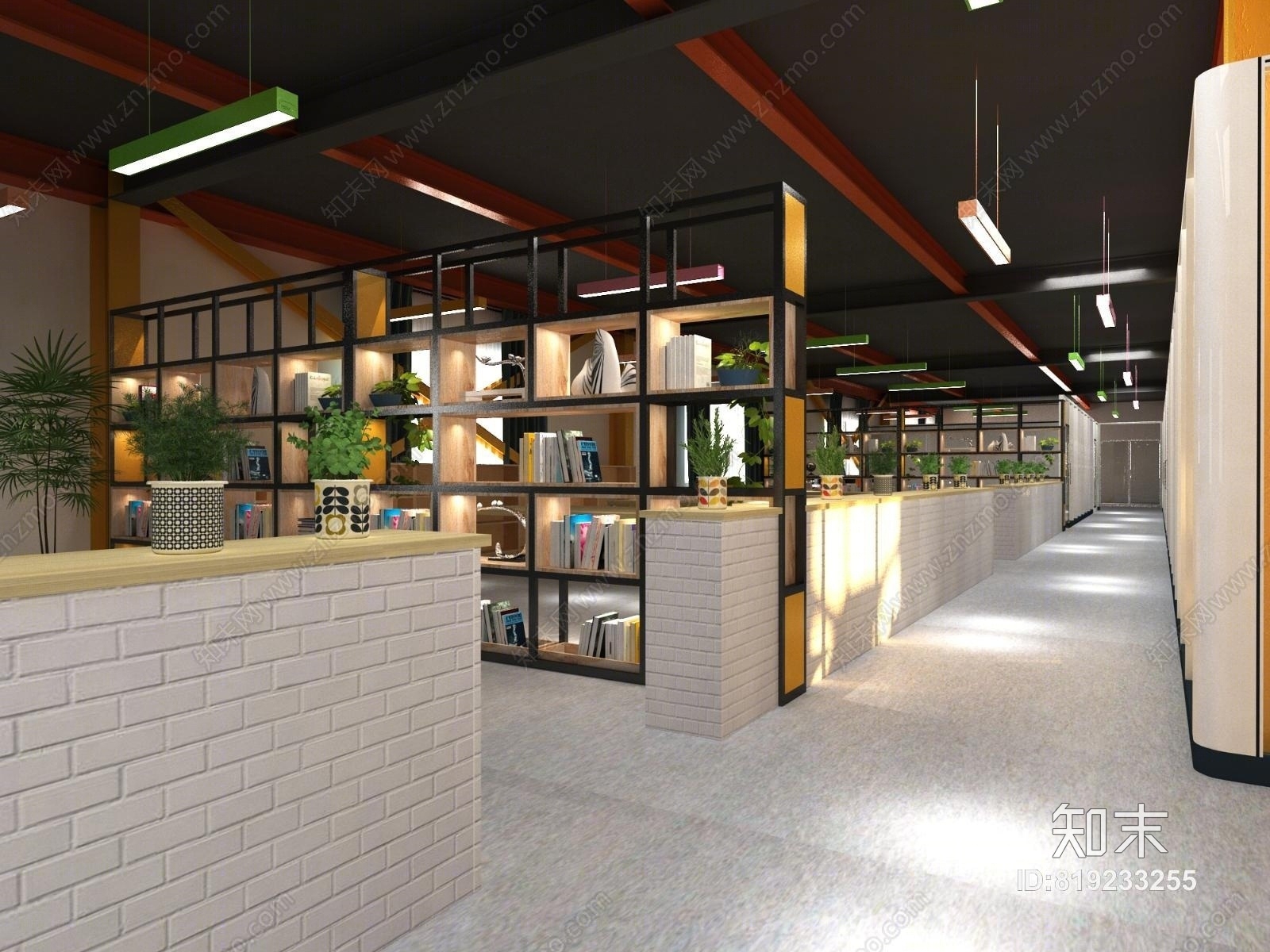 现代学校图书馆3D模型下载【ID:819233255】