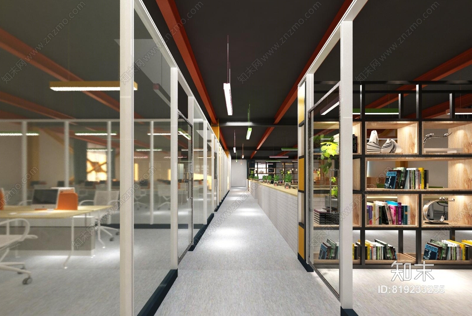 现代学校图书馆3D模型下载【ID:819233255】