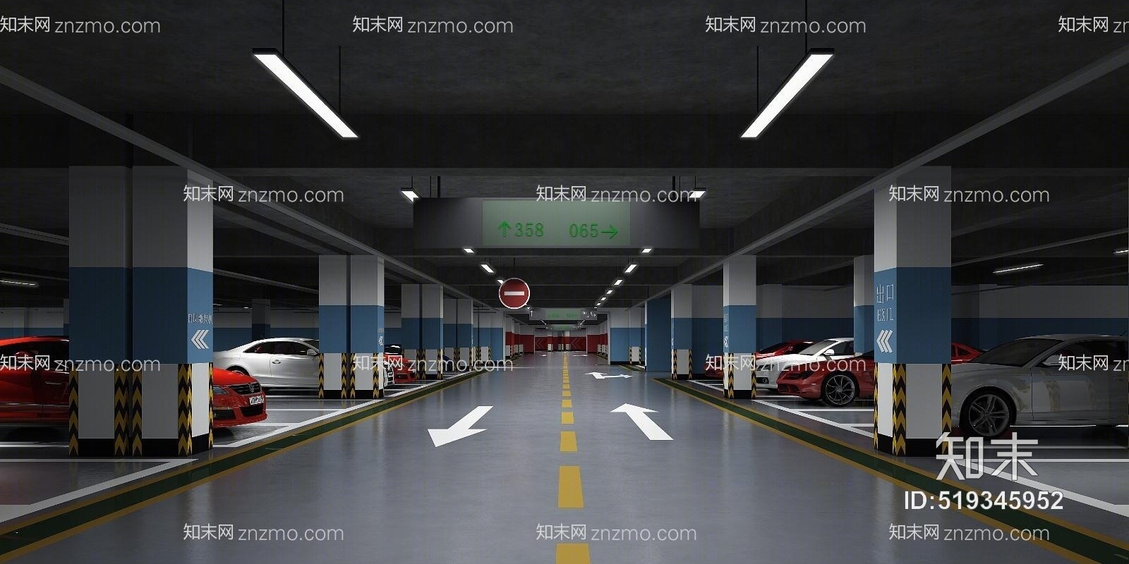 工业停车库汽车3D模型下载【ID:519345952】