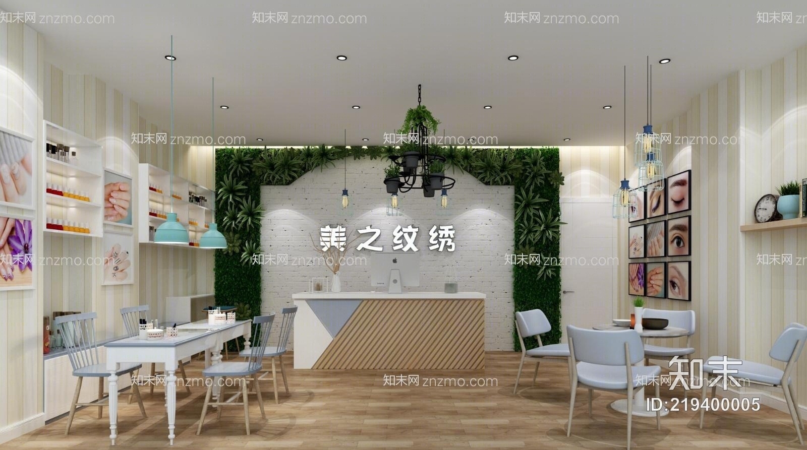 北欧纹绣店3D模型下载【ID:219400005】