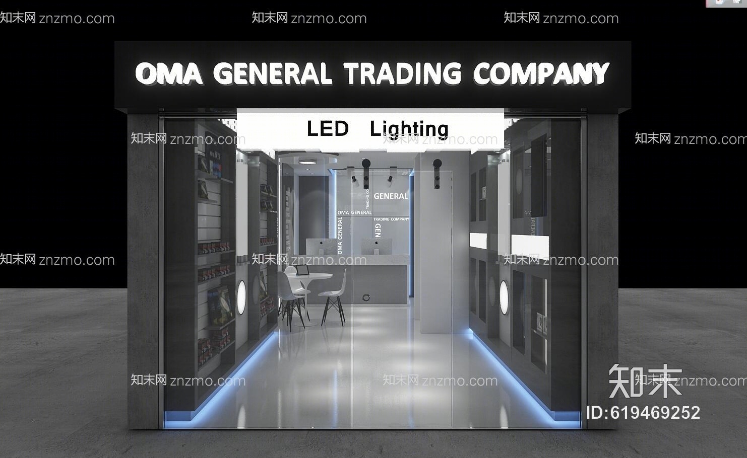 现代灯具专卖店3D模型下载【ID:619469252】