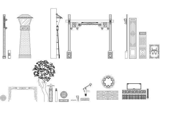 中式构件图块施工图下载【ID:219494133】