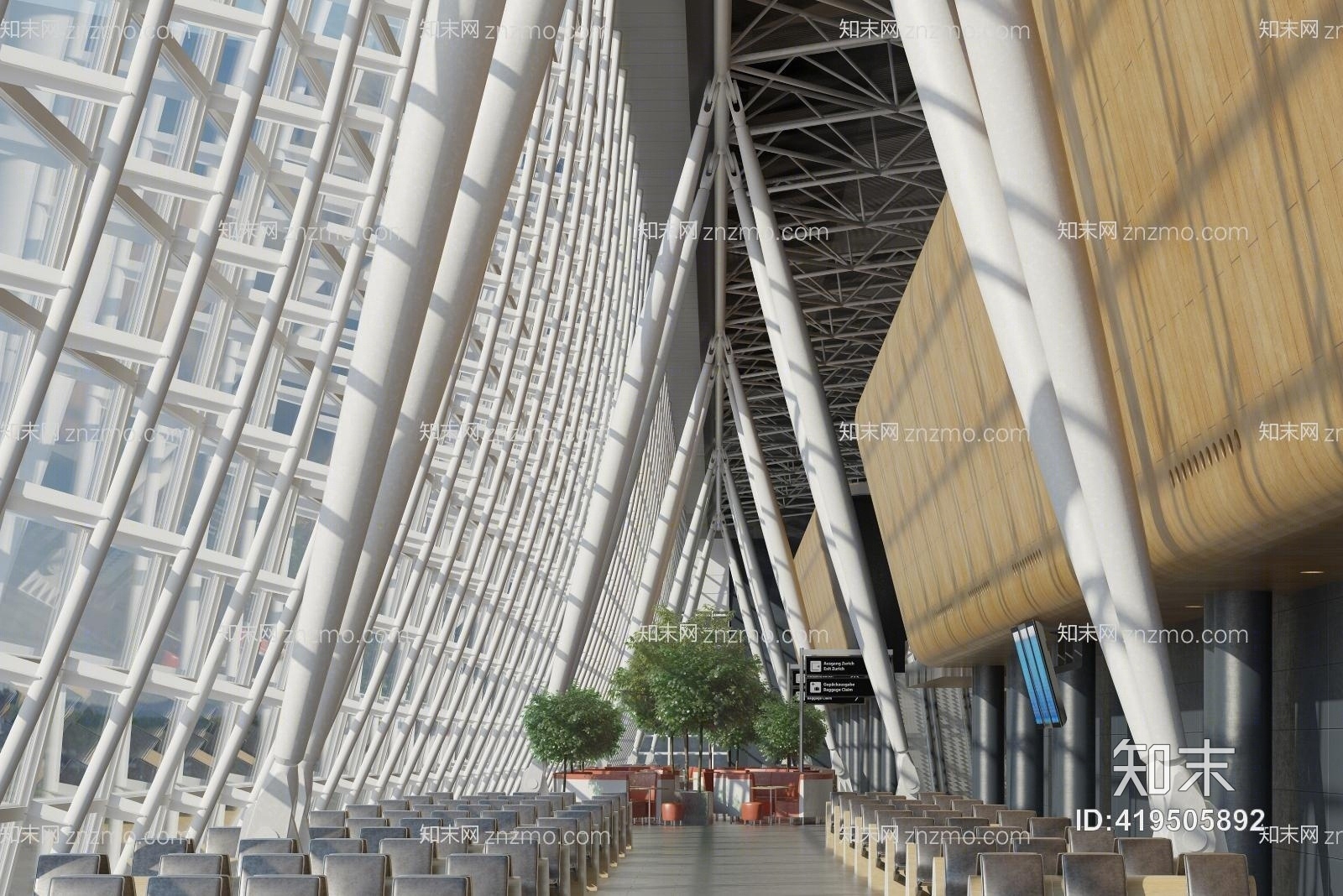 机场候机厅机场候机厅3D模型下载【ID:419505892】