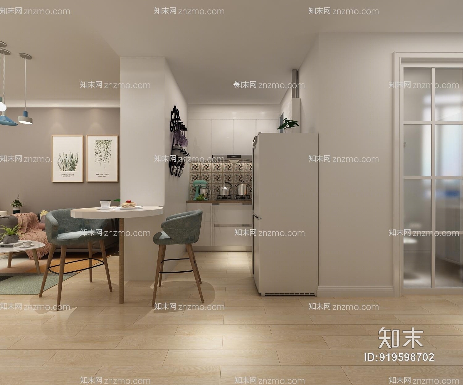 北欧单身公寓3D模型下载【ID:919598702】