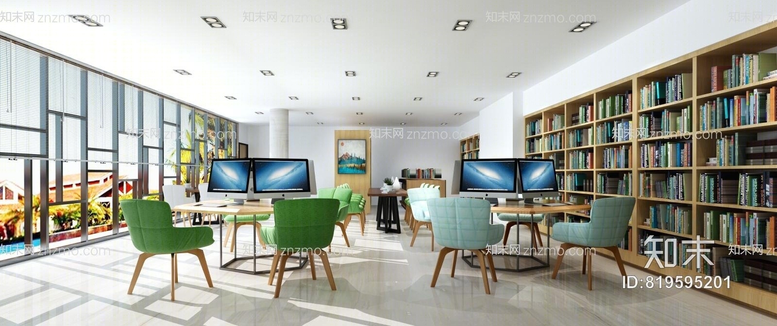 北欧阅览室3D模型下载【ID:819595201】