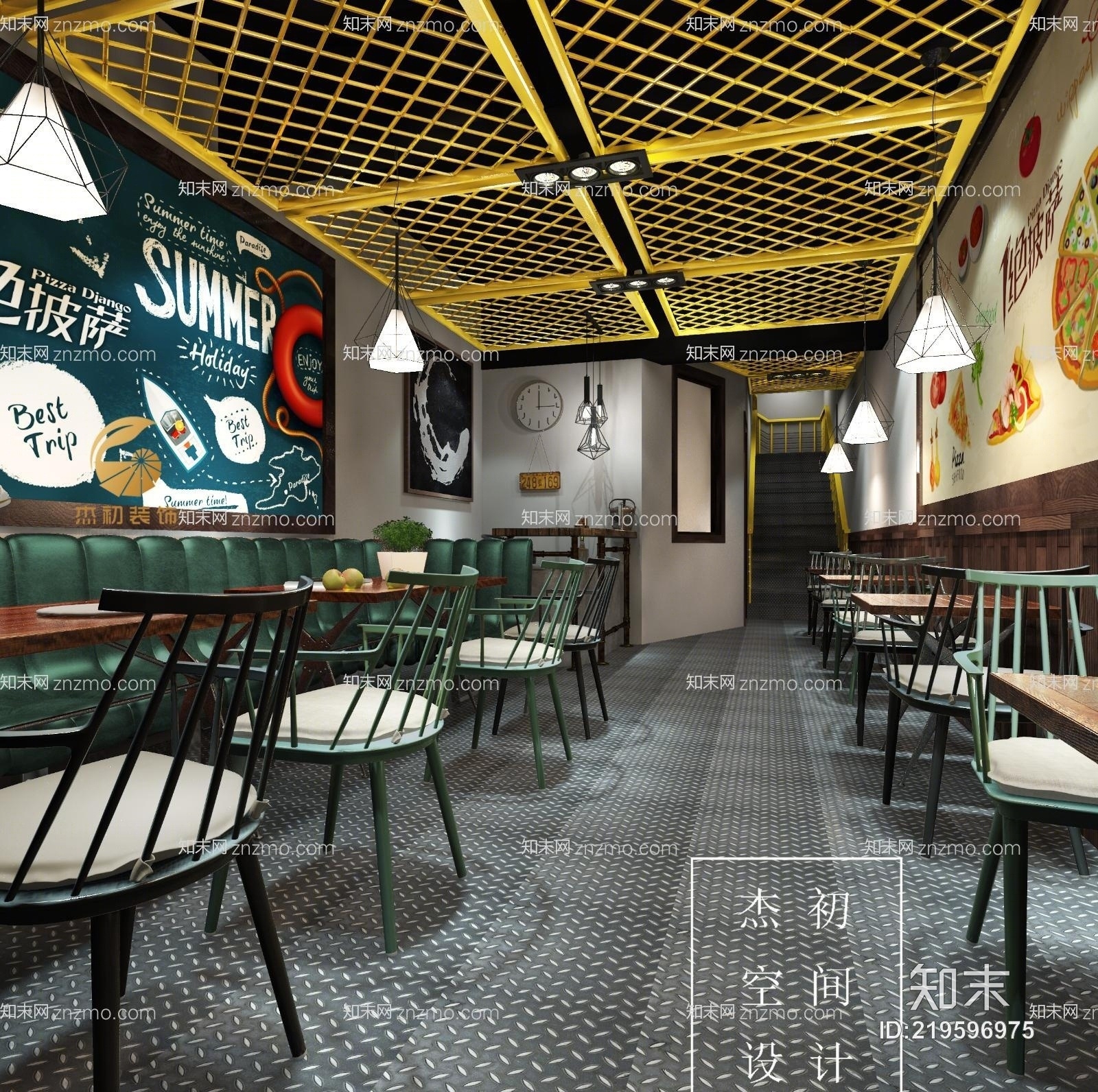 工业风西餐厅3D模型下载【ID:219596975】