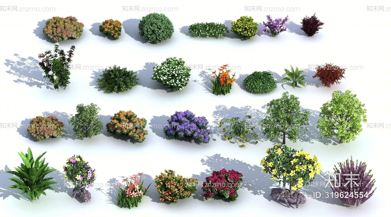 现代花草3D模型下载【ID:319624554】