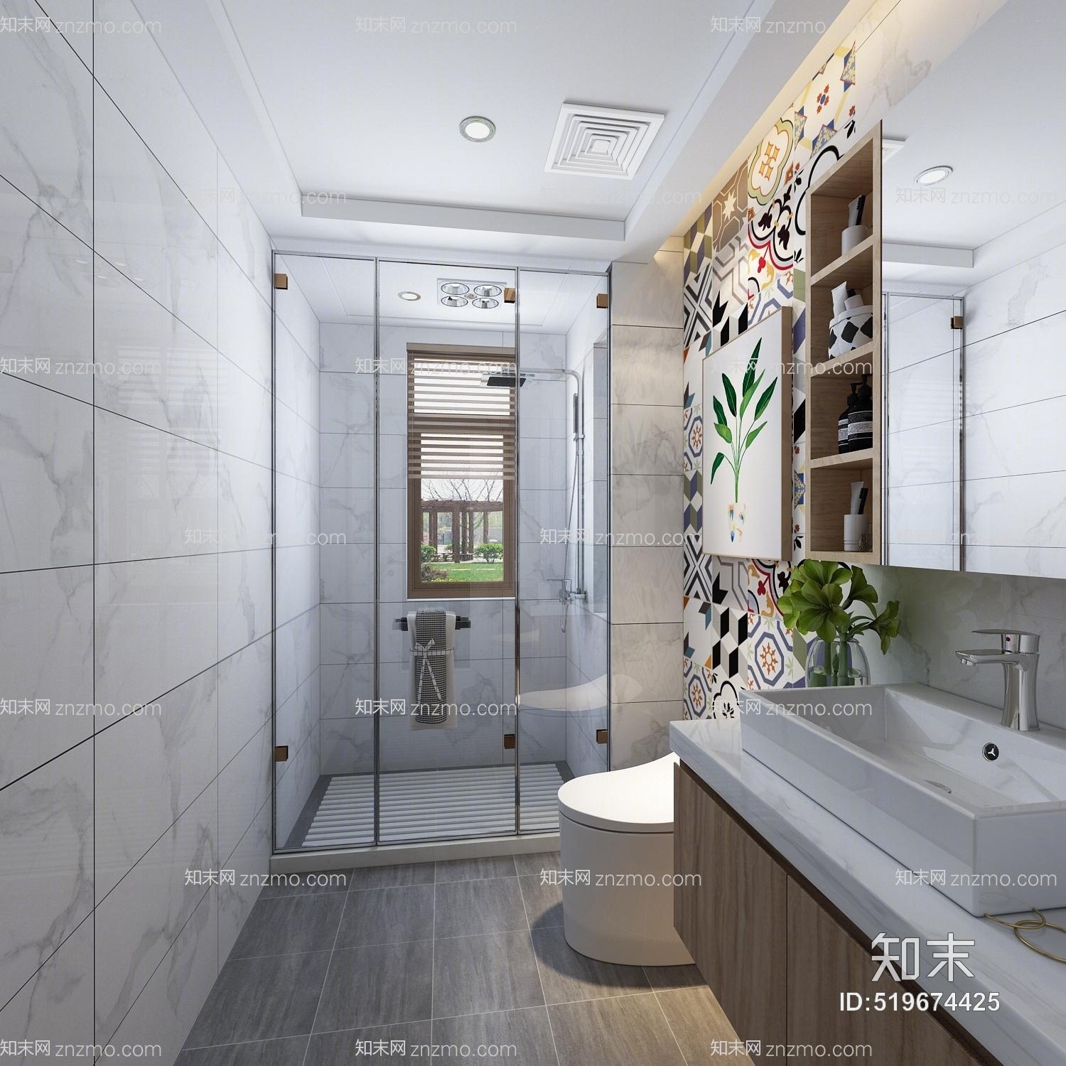 现代北欧卫生间3D模型下载【ID:519674425】