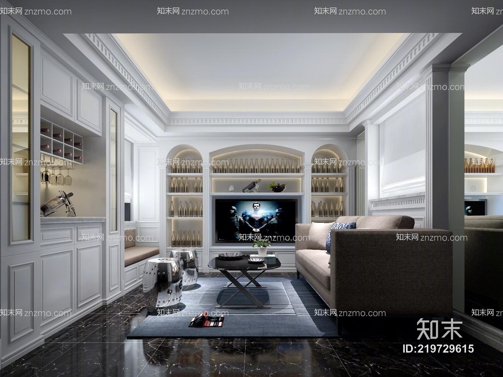 现代幼儿园门厅3D模型下载【ID:219729615】