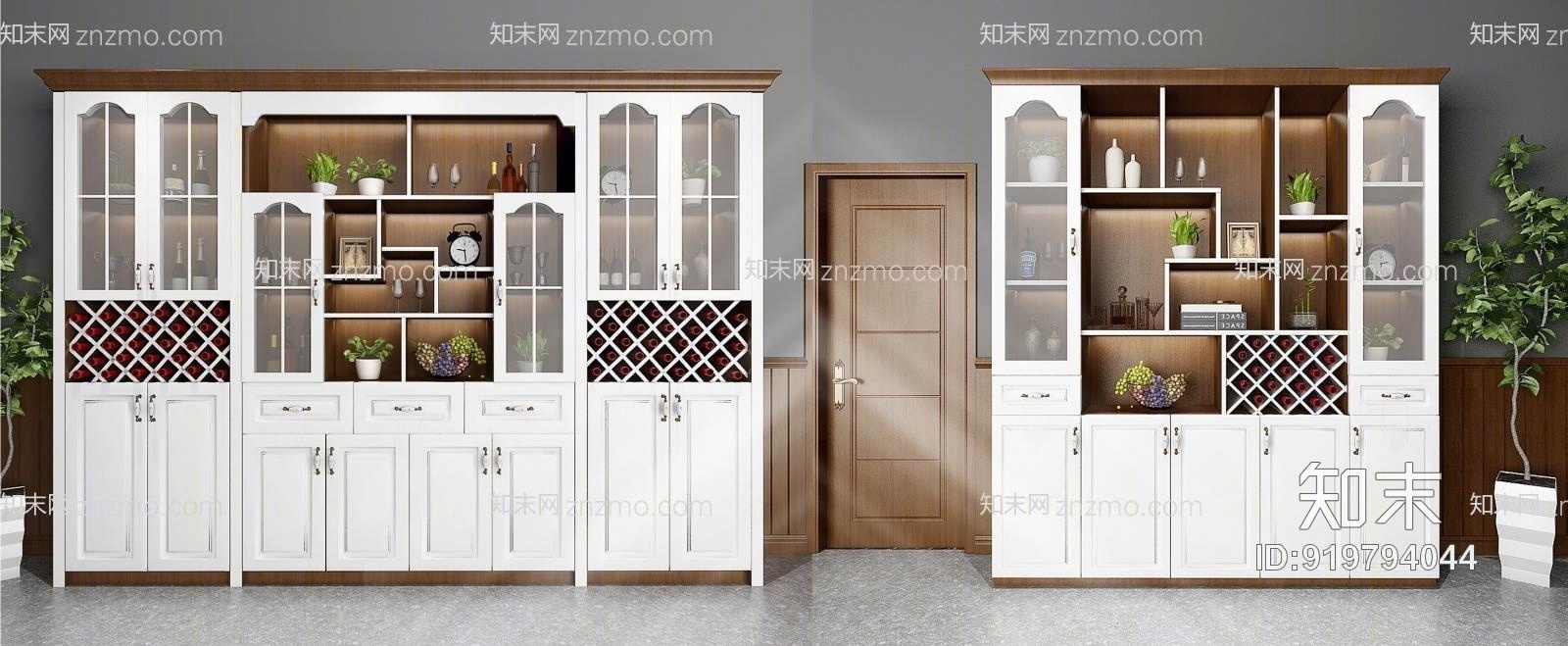 现代北欧酒柜模型3D模型下载【ID:919794044】