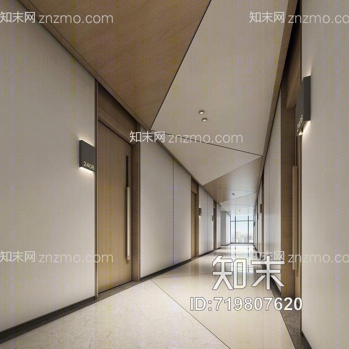 现代走廊模型3D模型下载【ID:719807620】
