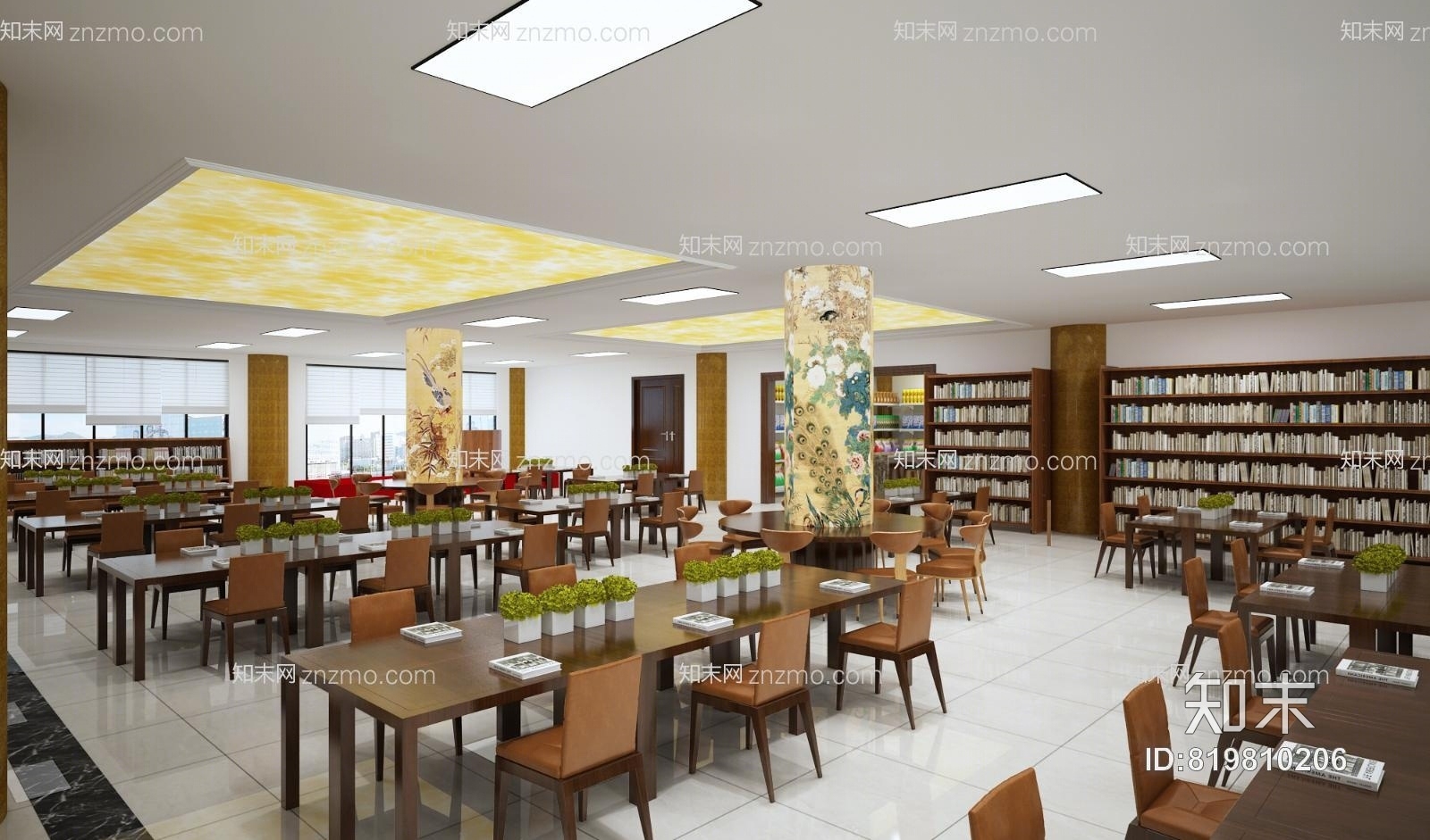 新中式新华书店3D模型下载【ID:819810206】