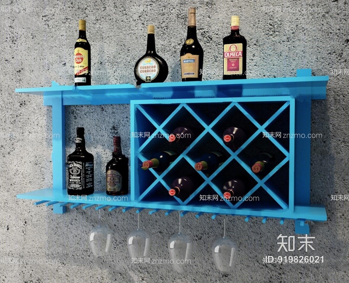 现代酒柜模型3D模型下载【ID:919826021】