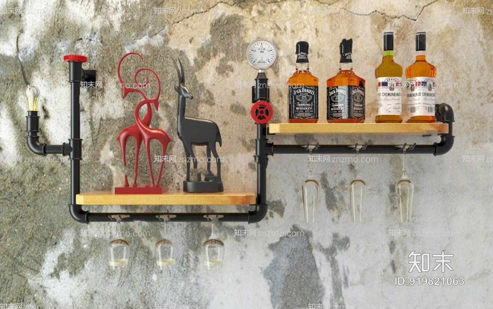 工业风酒柜模型3D模型下载【ID:919821063】