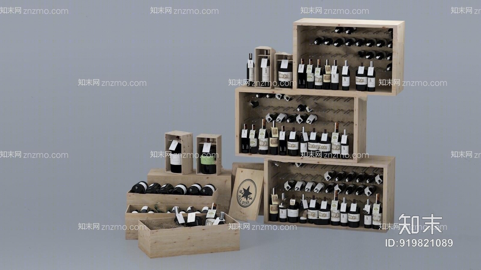现代酒柜模型3D模型下载【ID:919821089】
