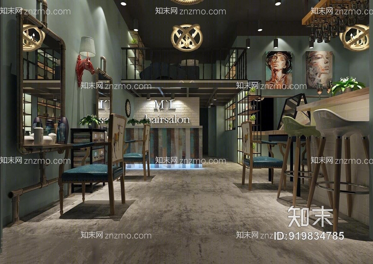 理发店理发店3D模型下载【ID:919834785】