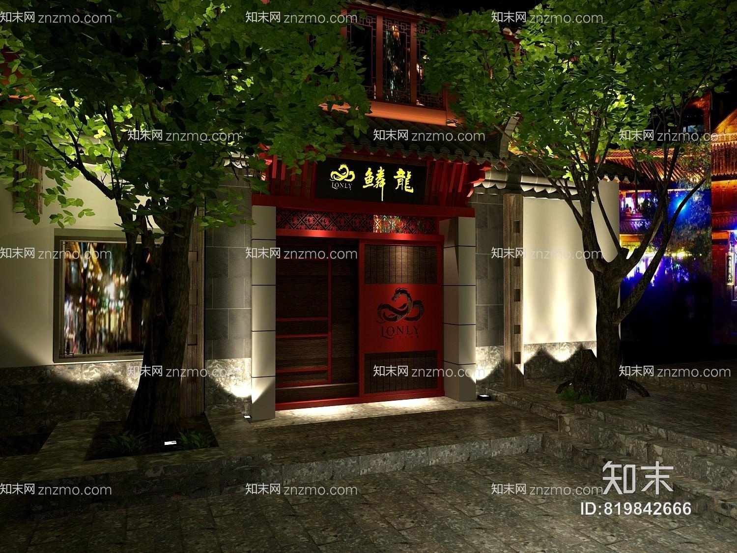 丽江古城门头3D模型下载【ID:819842666】