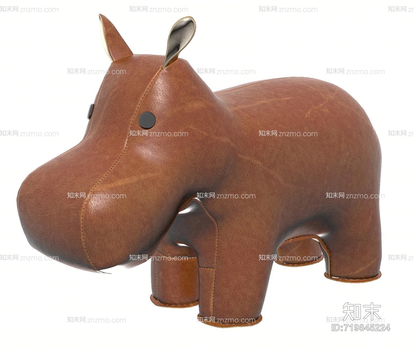 现代皮革河马玩具3D模型下载【ID:719845224】
