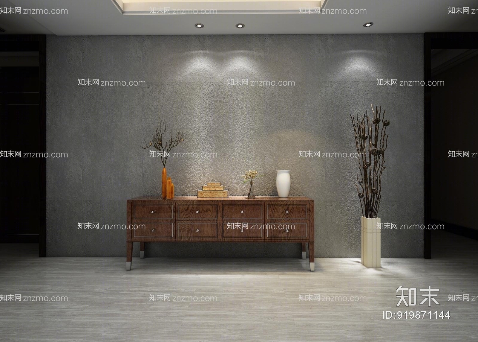 现代门厅玄关柜3D模型下载【ID:919871144】