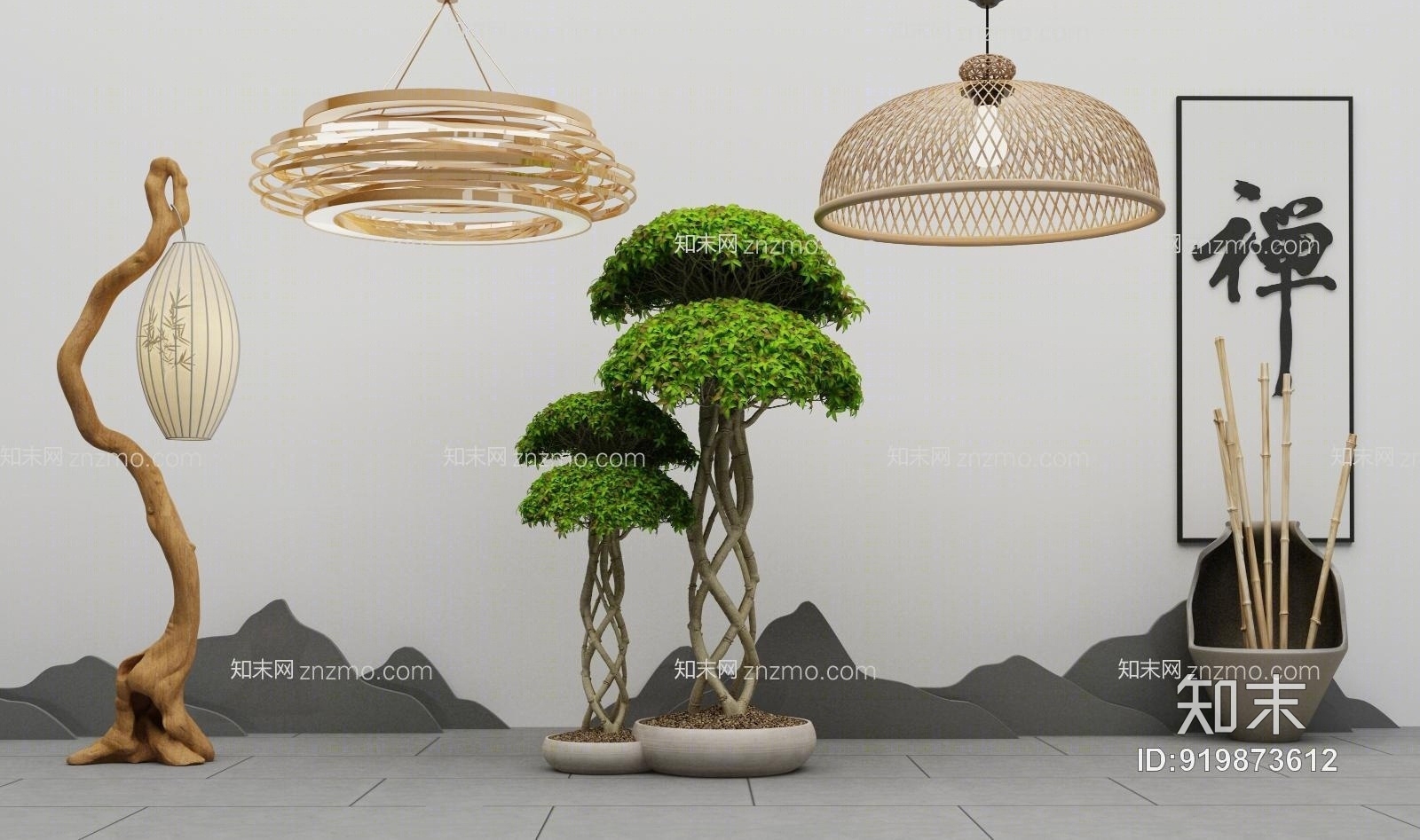 户外景观小品3D模型下载【ID:919873612】
