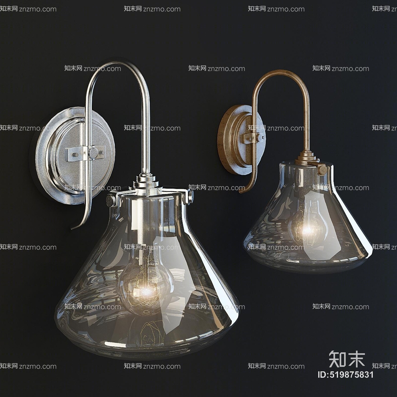 现代室内壁灯3D模型下载【ID:519875831】