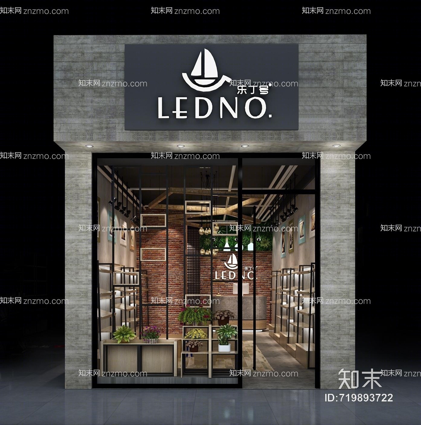 工业风儿童鞋店3D模型下载【ID:719893722】