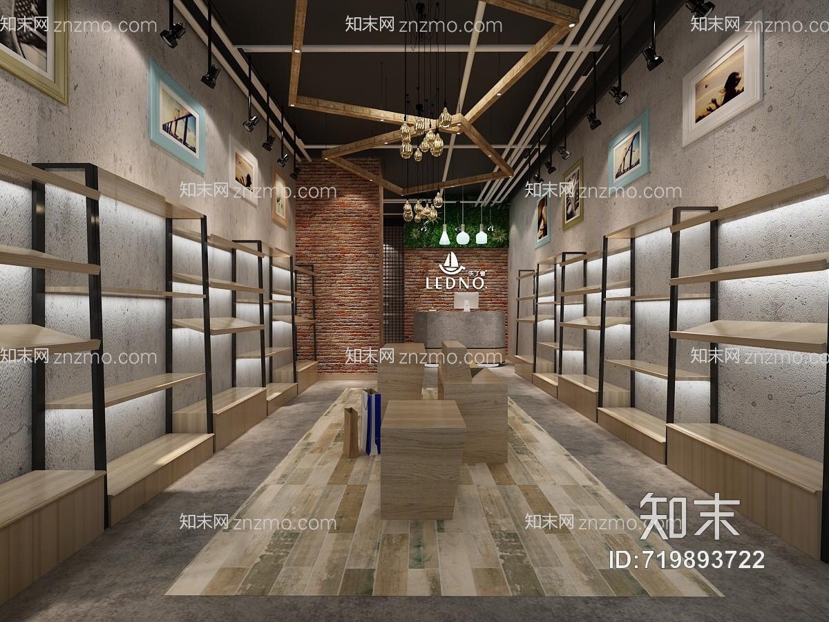 工业风儿童鞋店3D模型下载【ID:719893722】