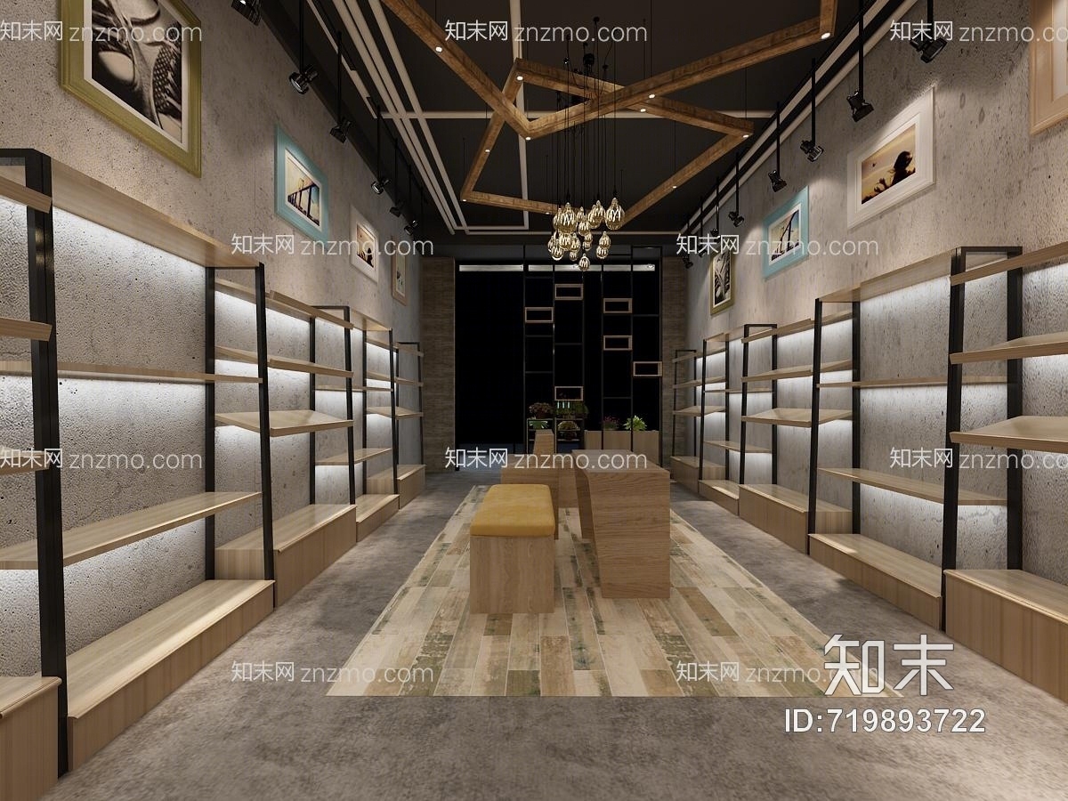 工业风儿童鞋店3D模型下载【ID:719893722】