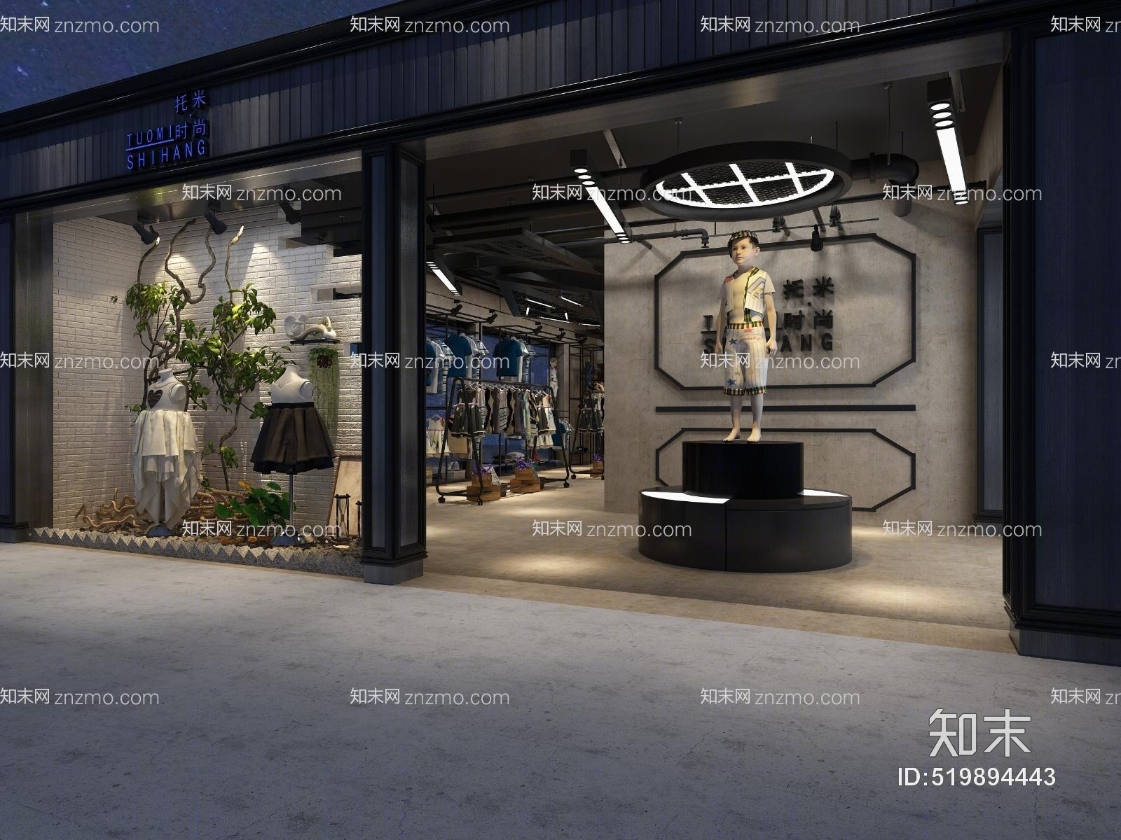 工装衣服店3D模型下载【ID:519894443】