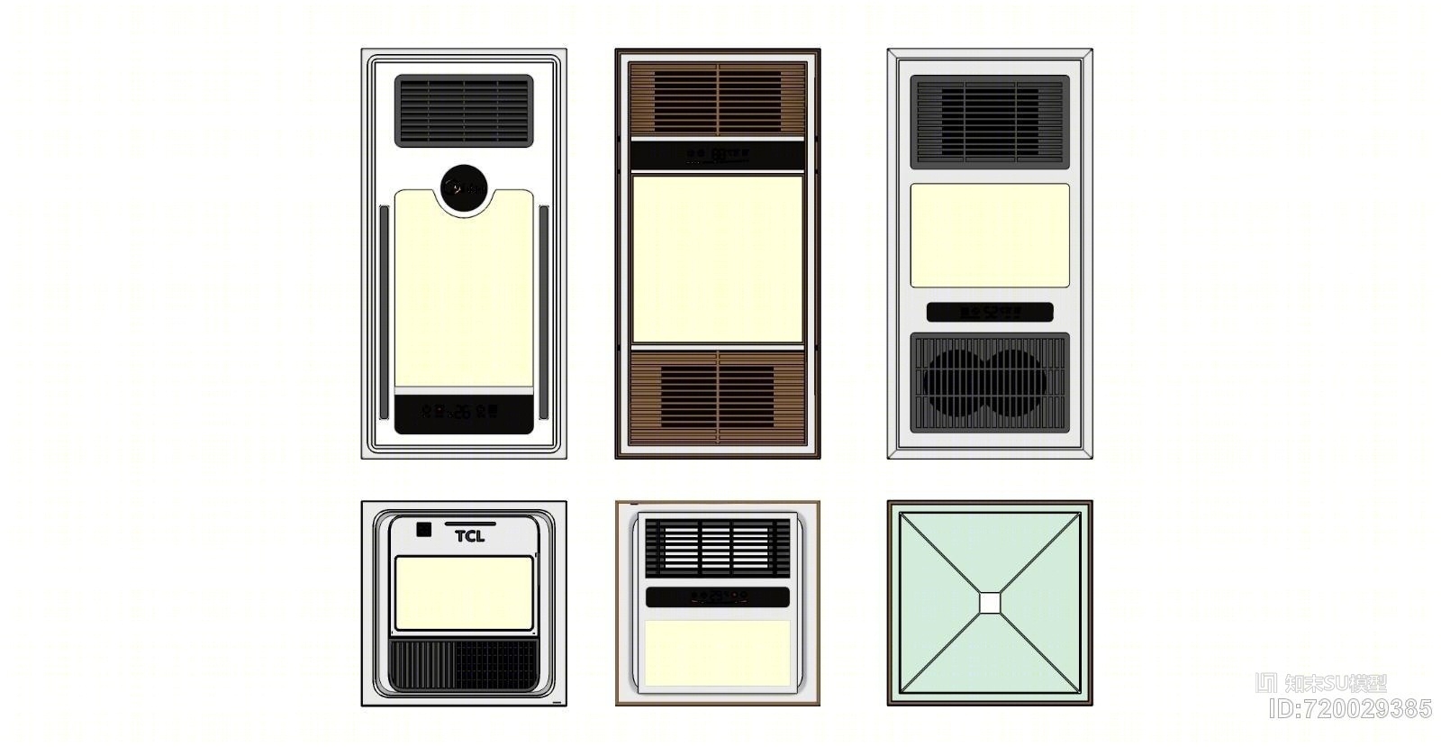 多个浴霸组合SU模型下载【ID:720029385】