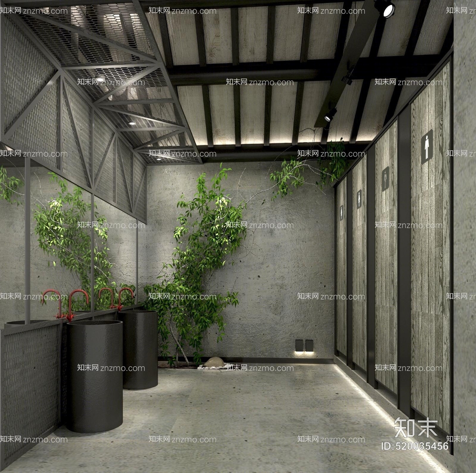 工业风格卫生间3D模型下载【ID:520035456】