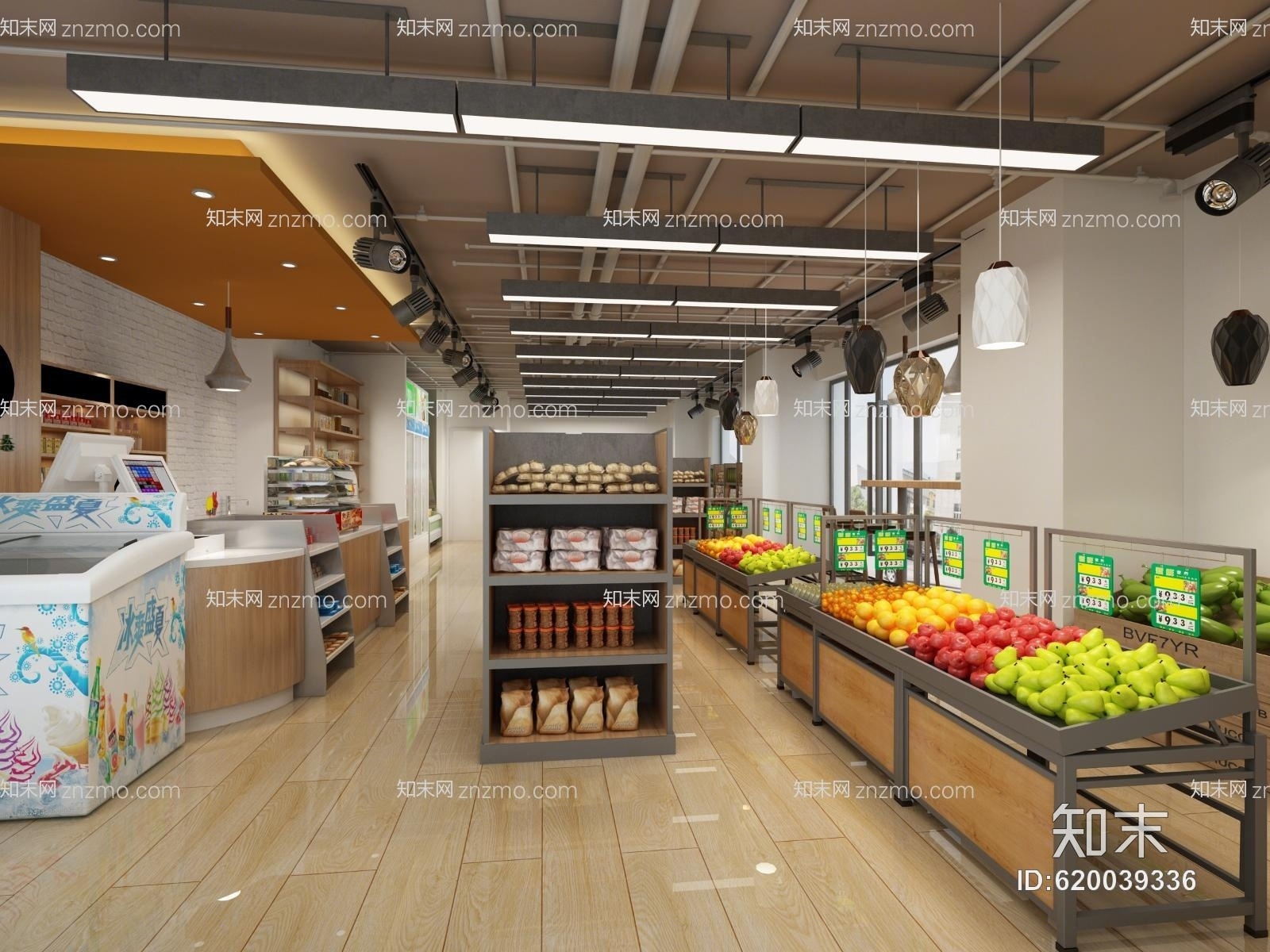 现代超市便利店3D模型下载【ID:620039336】