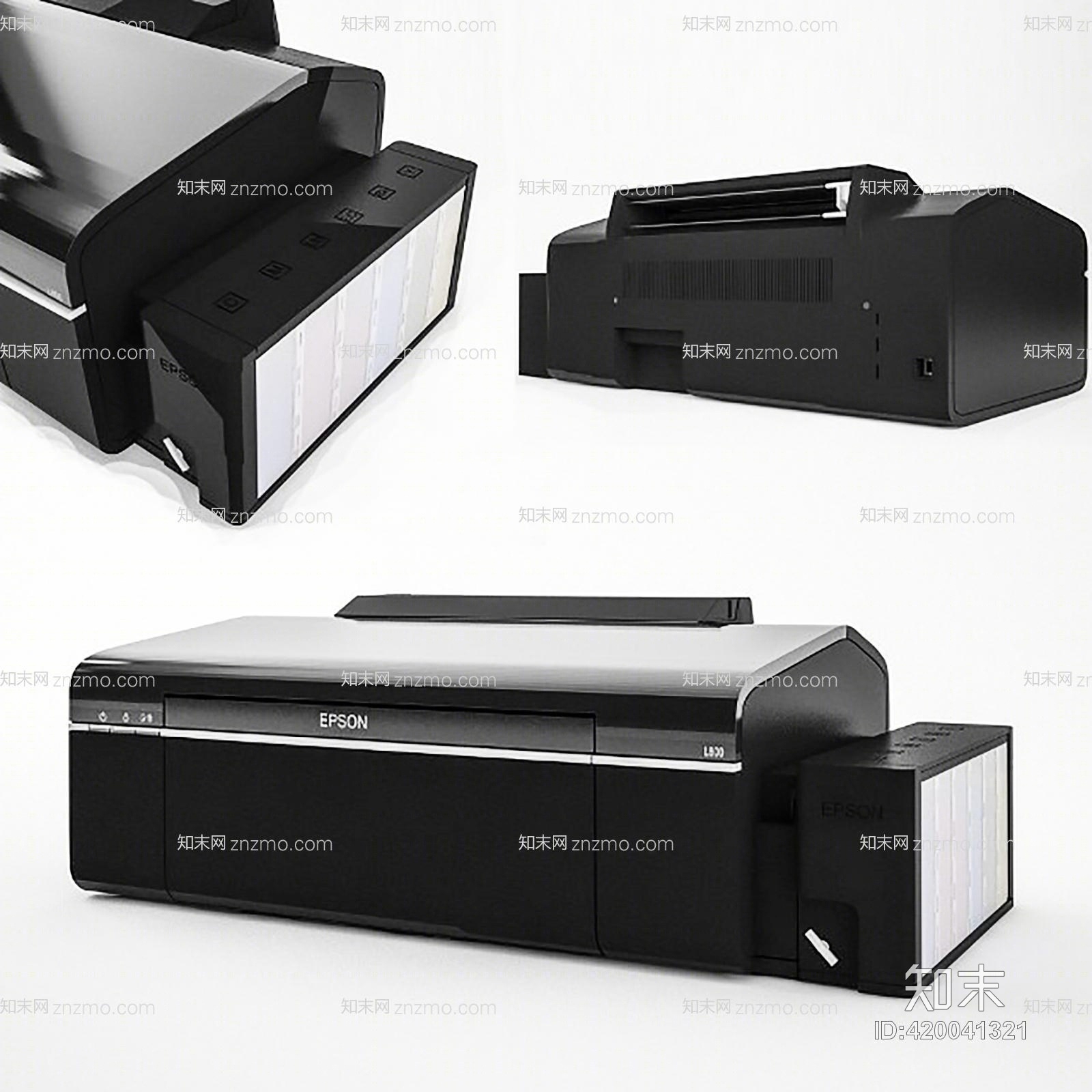 现代喷墨台式打印复印机3D模型下载【ID:420041321】