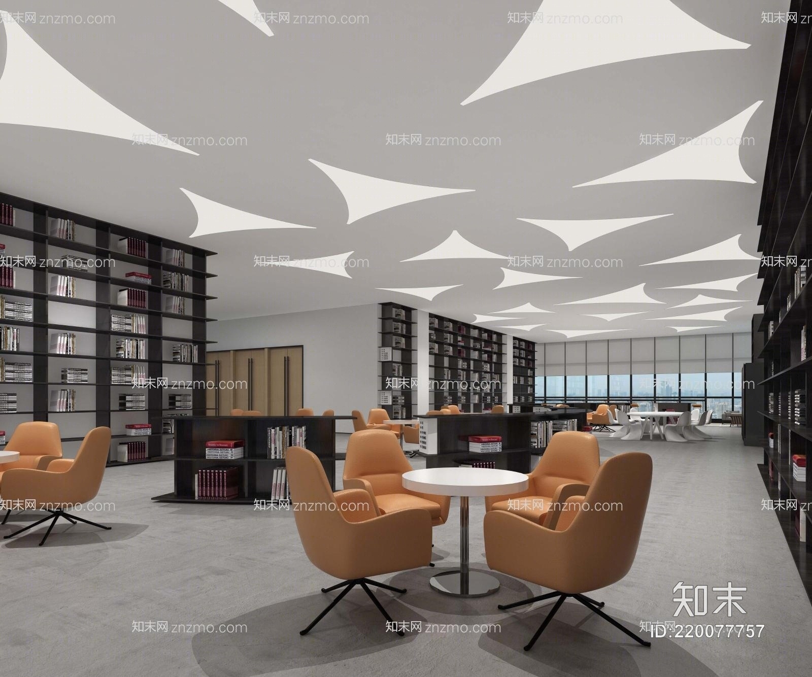现图书馆3D模型下载【ID:220077757】