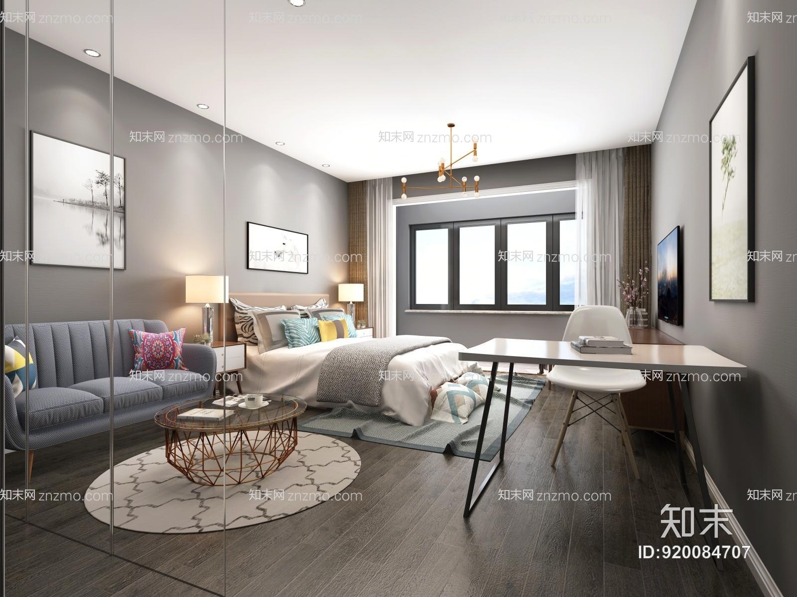 现代单身公寓3D模型下载【ID:920084707】