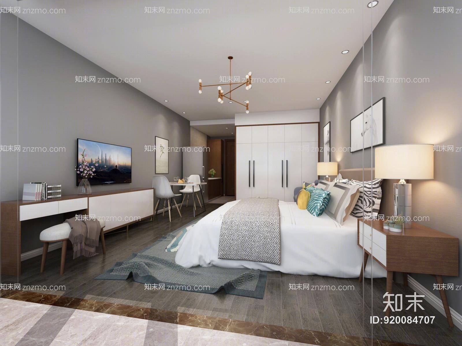 现代单身公寓3D模型下载【ID:920084707】