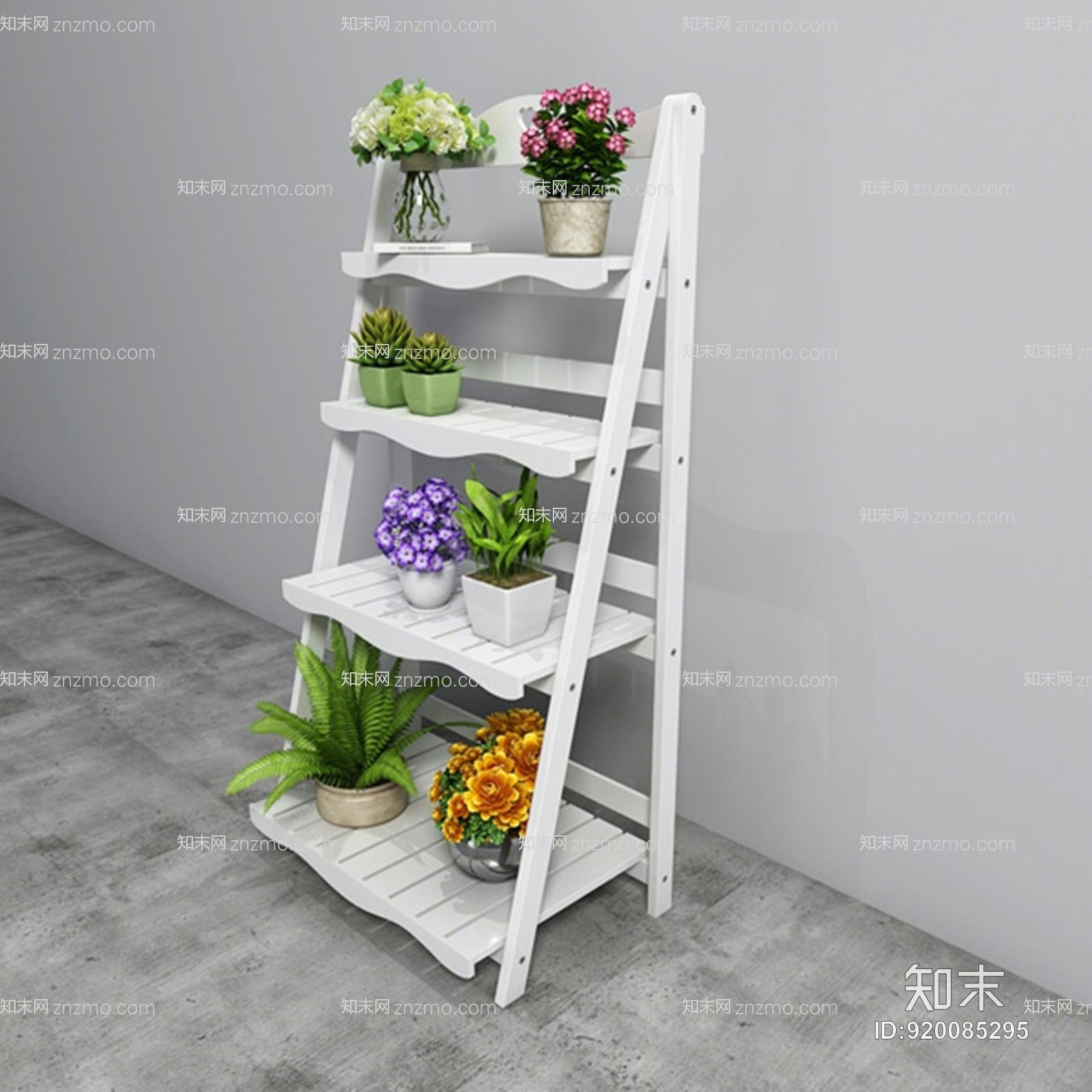 新中式现代花架组合3D模型下载【ID:920085295】