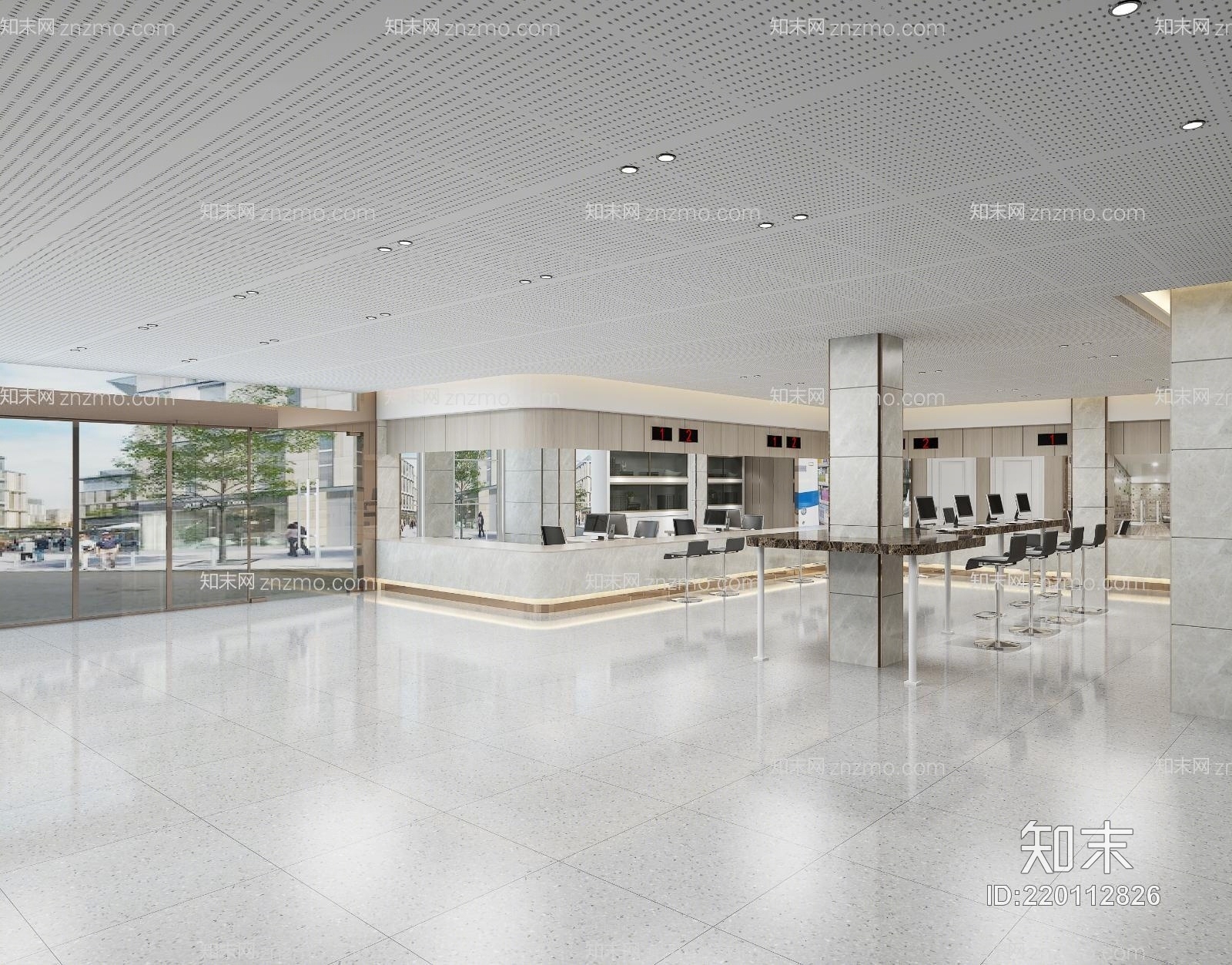 现代银行大厅3D模型下载【ID:220112826】