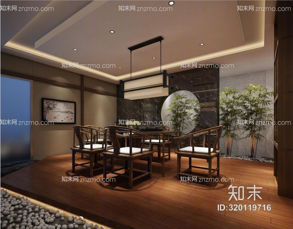 中式茶室3D模型下载【ID:320119716】