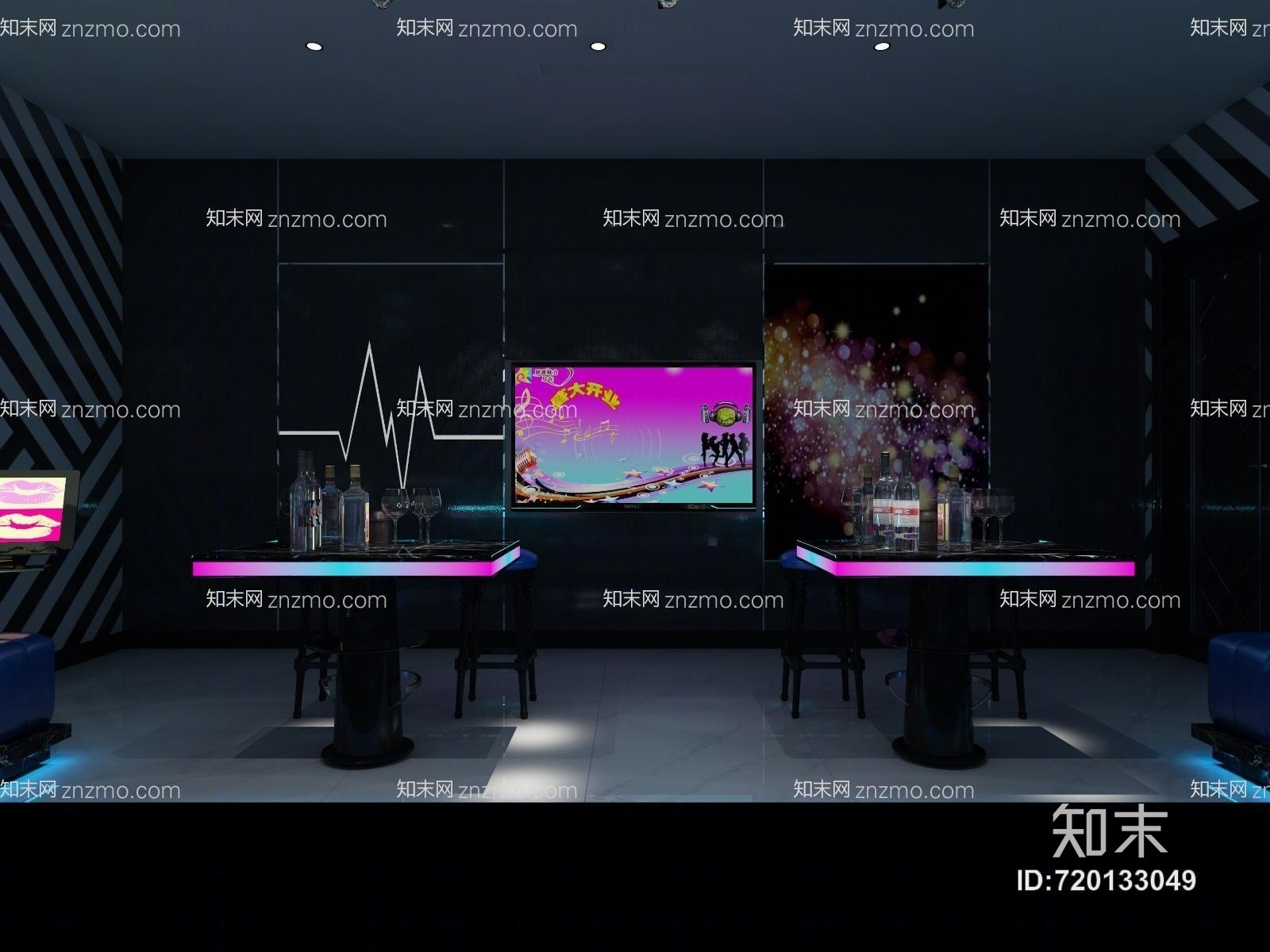 ktv小包间3D模型下载【ID:720133049】