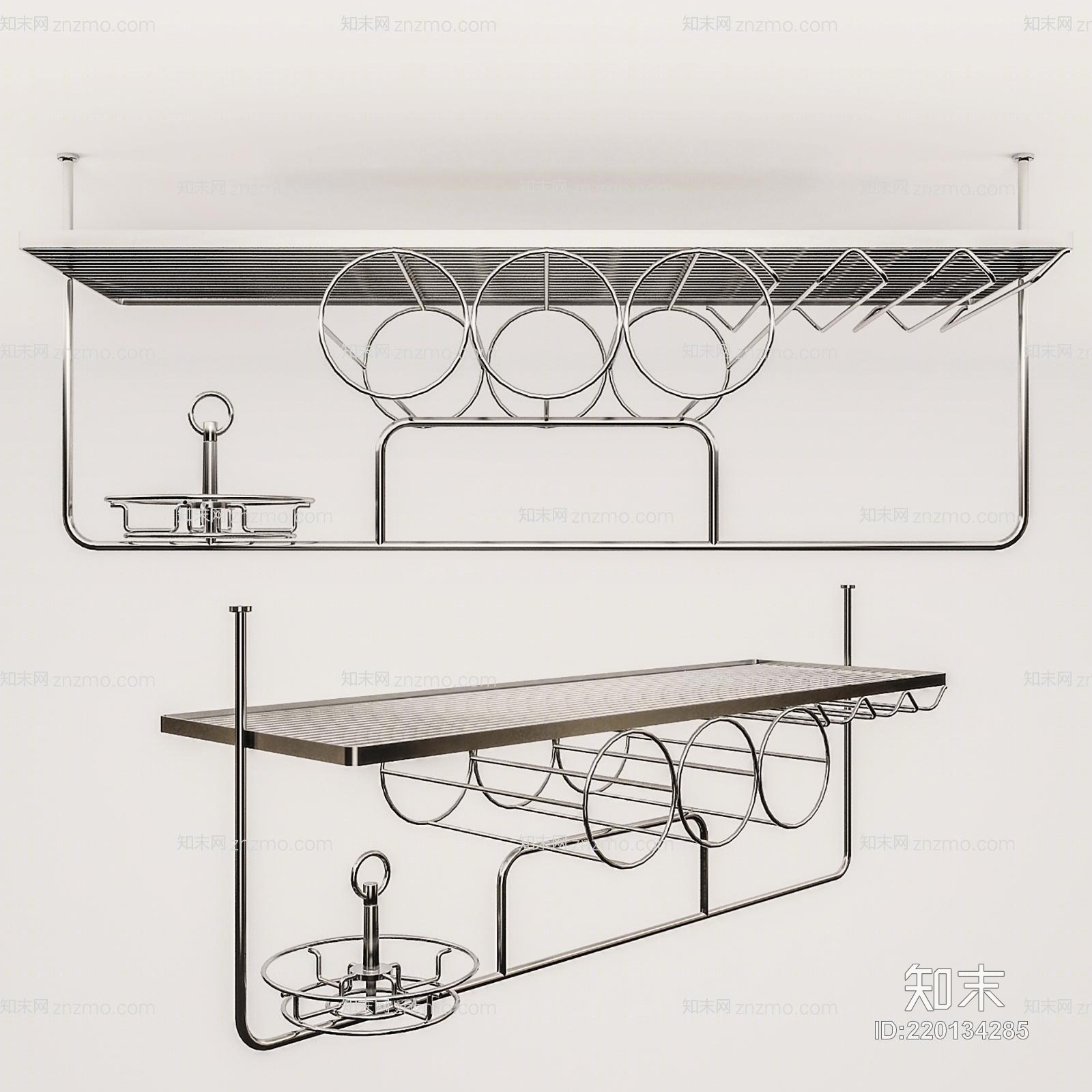 现代装饰杯架3D模型下载【ID:220134285】