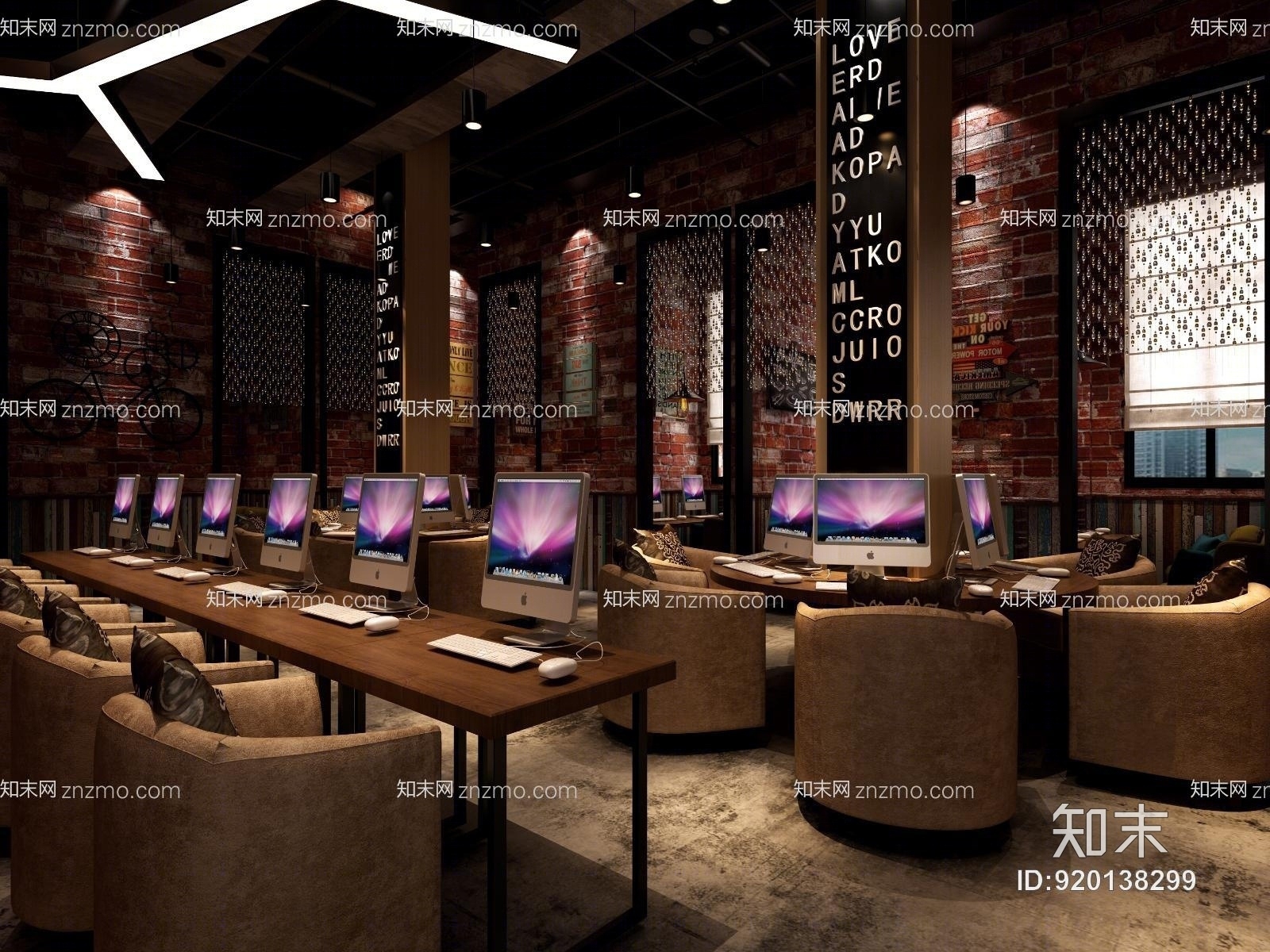 工业风格网吧3D模型下载【ID:920138299】
