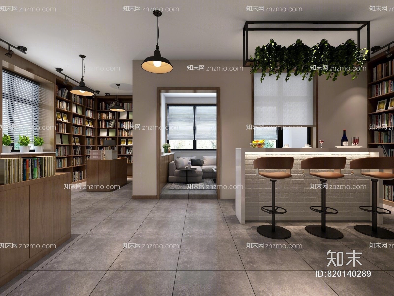 休闲图书馆3D模型下载【ID:820140289】