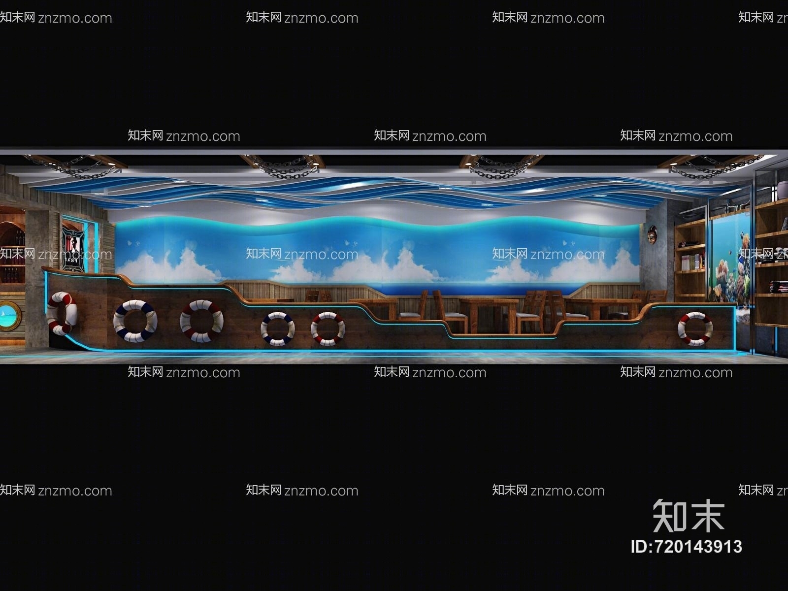 工装烤肉店3D模型下载【ID:720143913】
